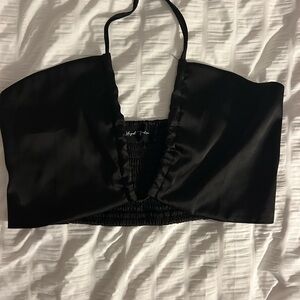 Black Halter Crop Top